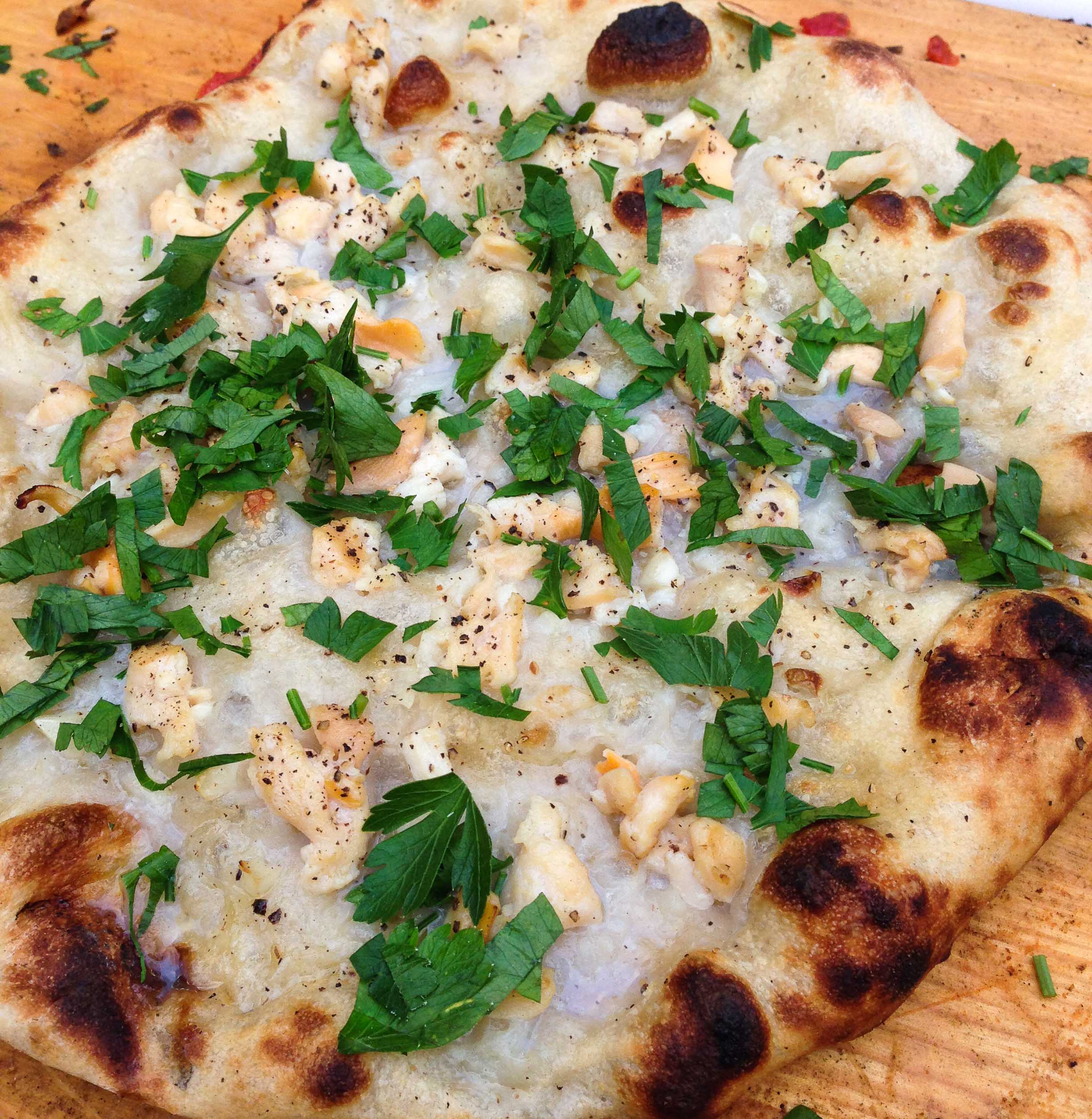 Homemade Pizza With White Clam Sauce
